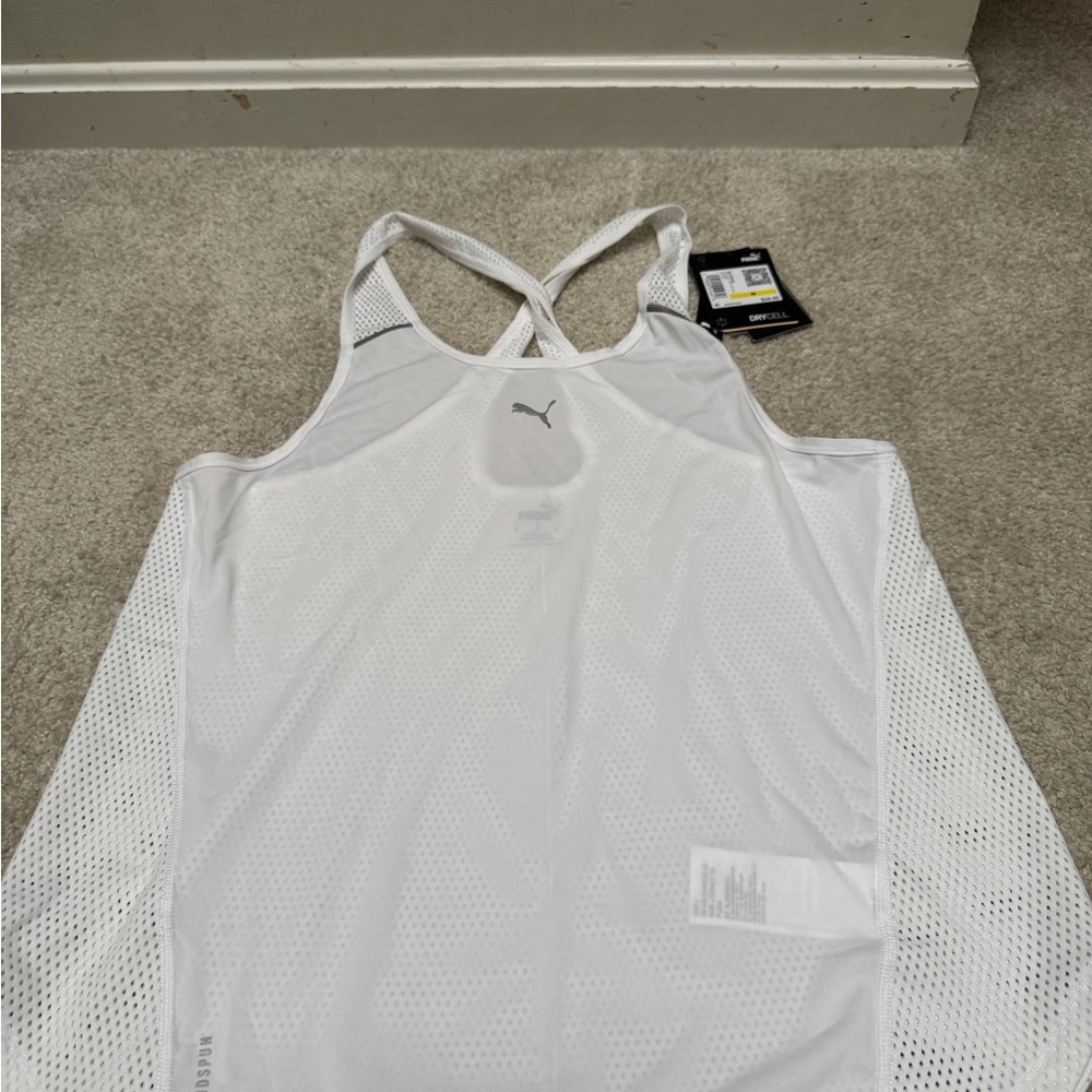Puma Women's White Racerback Mesh Tank